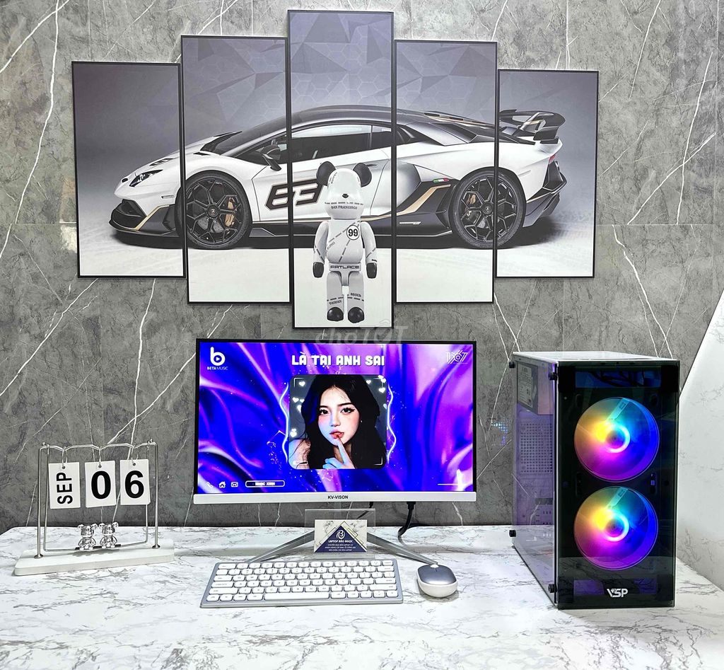 PC Full Trắng I5 Làm Việc Chơi AU CF LOL Màn 22”