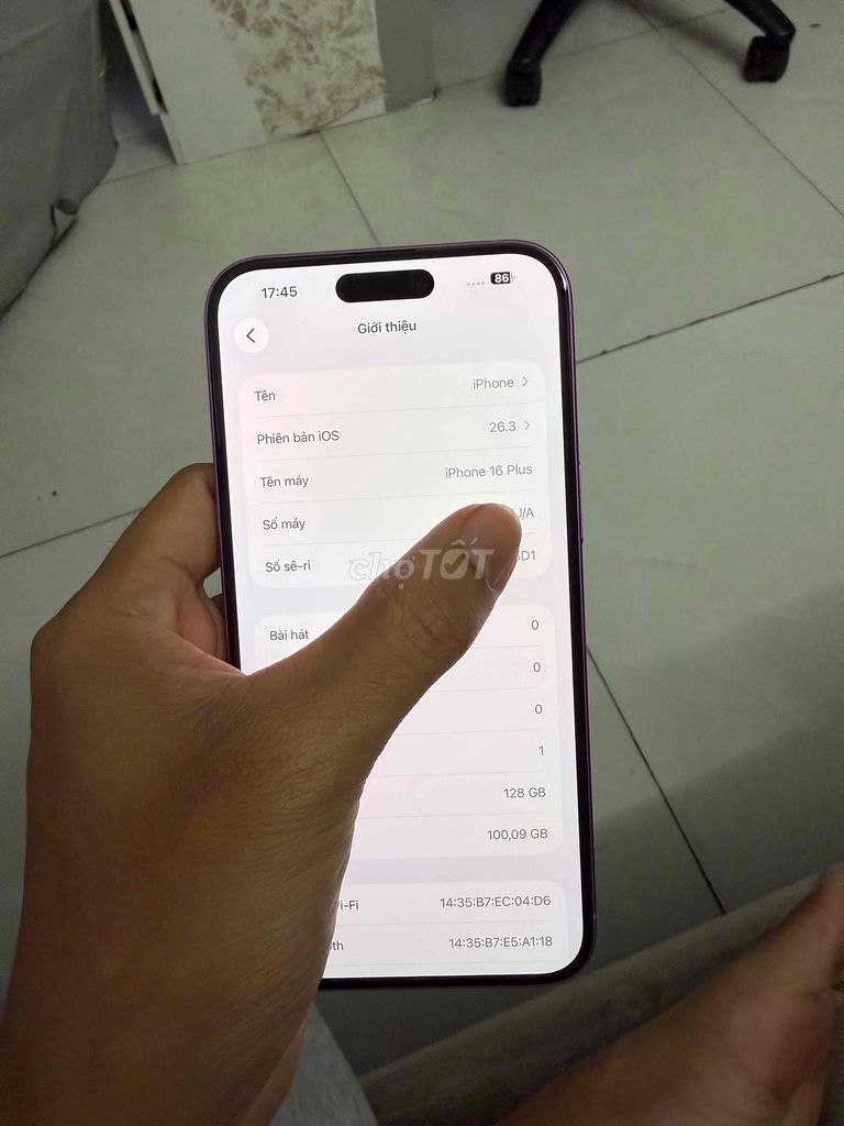 iPhone 16 Plus 128GB Tím. Mua bán Điện thoại tại Quận Bình Thạnh Tp Hồ Chí Minh được đăng bởi mua bán điện thoại cũ hình 1