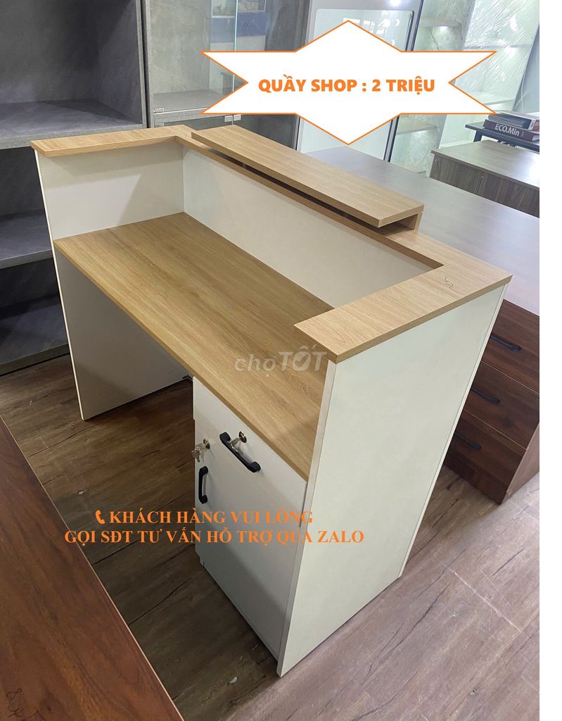 QUẦY LỄ TÂN CÓ HỘC / QUẦY TÍNH TIỀN 50X120X110CM. Mua bán Tủ, kệ gia đình tại Quận Gò Vấp Tp Hồ Chí Minh được đăng bởi NỘI THẤT VĂN PHÒNG TỦ KỆ TRƯNG BÀY hình 1