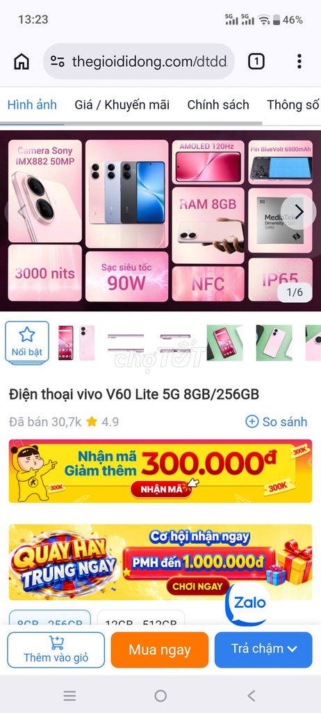 Vivo V60 Lite 5G Xanh 8GB/256GB AMOLED 120Hz. Mua bán Điện thoại tại Quận Bình Tân Tp Hồ Chí Minh được đăng bởi Nhi hình 1
