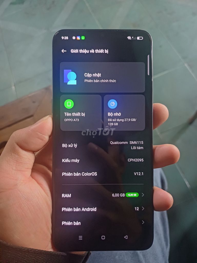 Oppo A73 6GB 128GB Xanh. Mua bán Điện thoại tại Thành phố Huế Thừa Thiên Huế được đăng bởi Lê Hữu Phúc hình 1