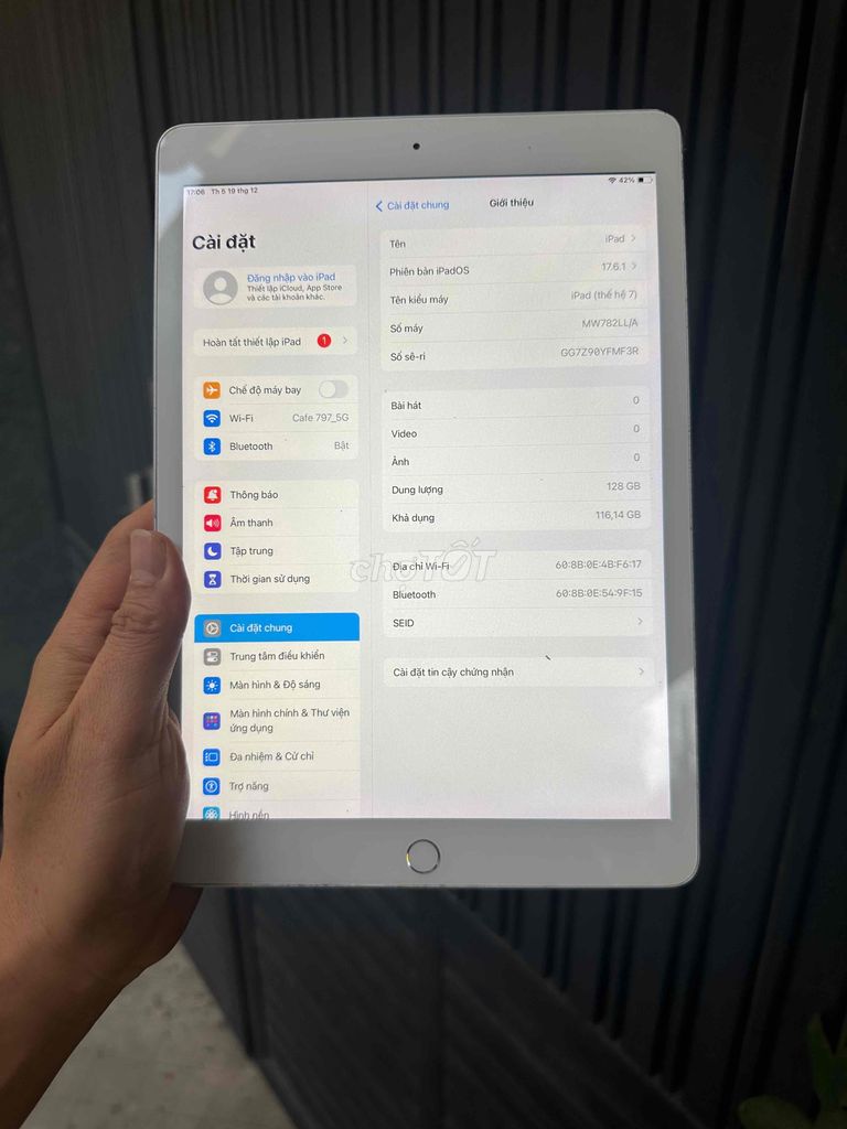 ipad gen 7 trắng wifi