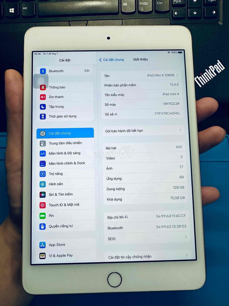 iPad mini 4 Wifi 128GB Gold. Mua bán Máy tính bảng tại Quận Gò Vấp Tp Hồ Chí Minh được đăng bởi Phạm Hồng Phước hình 1