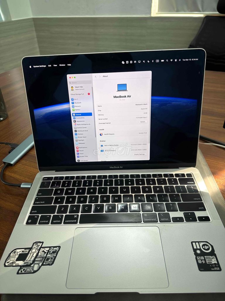 Apple MacBook Air M1 13.3 inch 8GB/256GB. Mua bán Laptop tại Quận Bình Tân Tp Hồ Chí Minh được đăng bởi Công Mạnh hình 1
