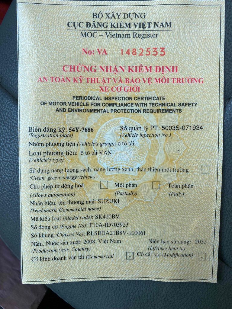 Suzuki Tải Van 590kg. Mua bán Ô tô tại Quận Gò Vấp Tp Hồ Chí Minh được đăng bởi Phát Tài hình 6