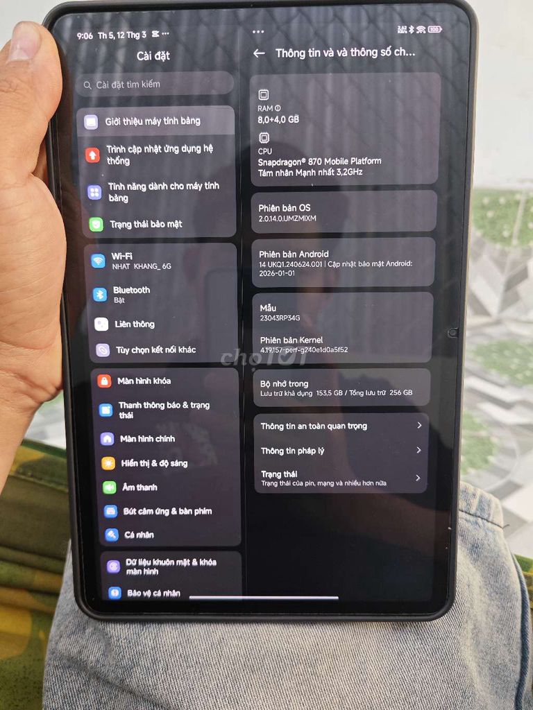 Xiaomi Pad 6 8GB/256GB Xám. Mua bán Máy tính bảng tại Quận Ninh Kiều Cần Thơ được đăng bởi khang hình 1