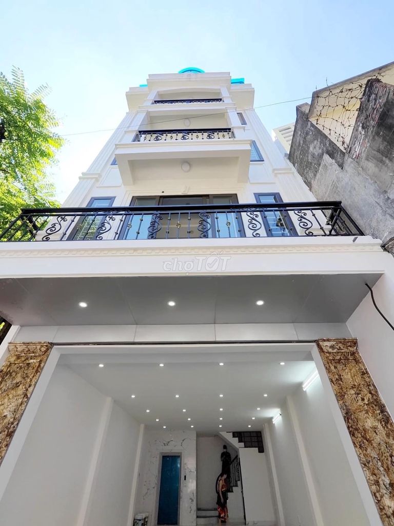 Nhà mới 5 tầng. thang máy, mặt tiền rộng, ô tô đỗ cửa, phố Minh Khai