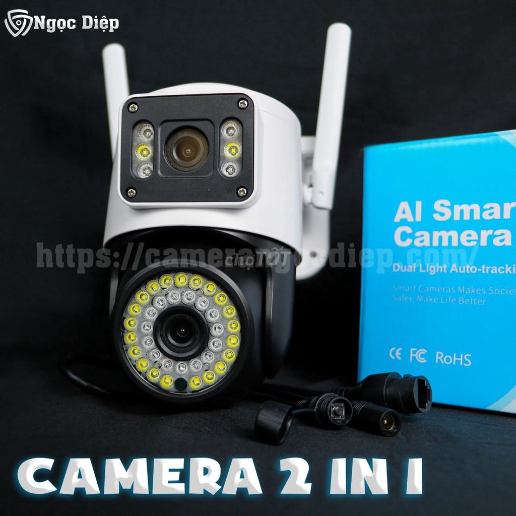 Camera Yoosee 2 Mắt 42L- Xem cùng Lúc 2 góc 360 độ