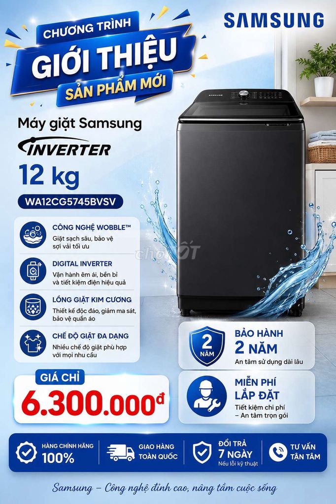 Máy giặt Samsung 12kg cửa trên. Mua bán Máy giặt tại Thành phố Trà Vinh Trà Vinh được đăng bởi Hoàng Kha hình 1