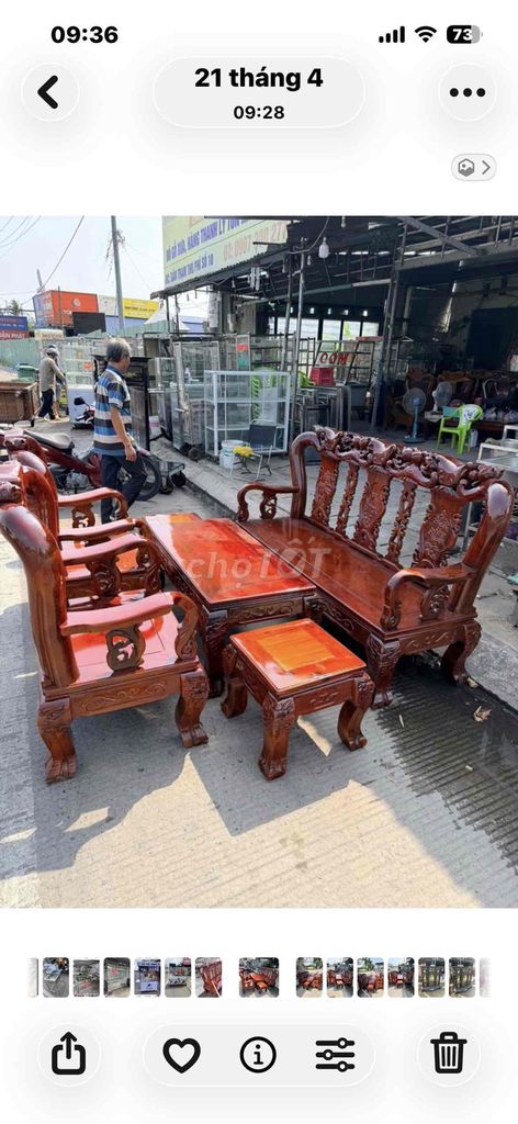 Bộ bàn ghế gỗ tràm Tay 12. Mua bán Bàn ghế tại Quận Cái Răng Cần Thơ được đăng bởi Đồ củ minh trí hình 1