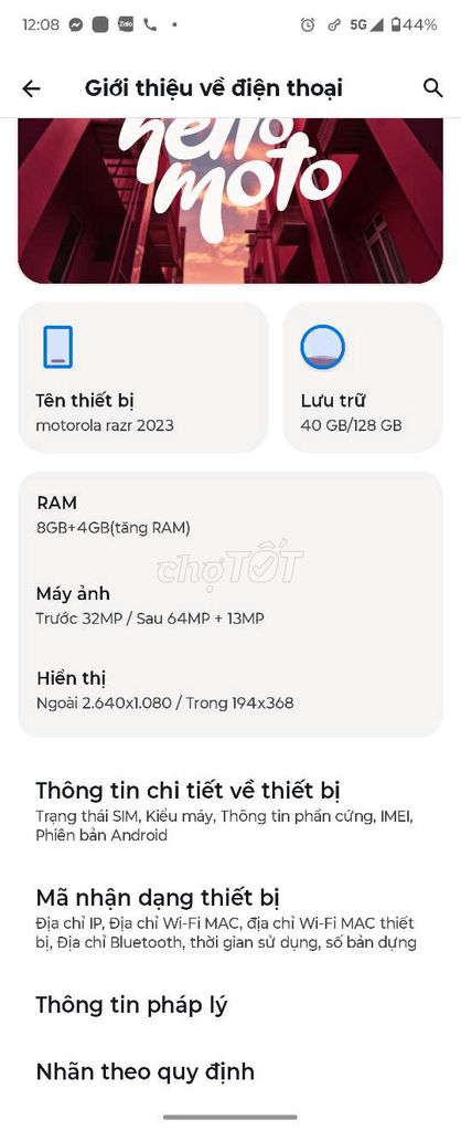 Motorola Razr 2023 128GB. Mua bán Điện thoại tại Quận Đống Đa Hà Nội được đăng bởi nguyên hình 1