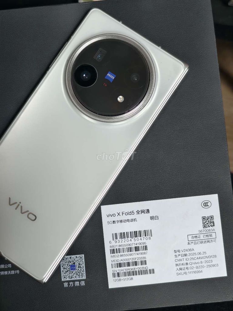 Vivo X Fold 5 512GB Trắng 99% Fullbox. Mua bán Điện thoại tại Quận Ninh Kiều Cần Thơ được đăng bởi Phong hình 1