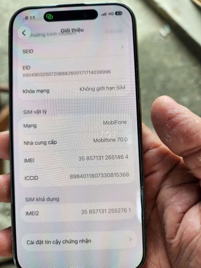Apple iPhone 15 Pro 128GB Xám. Mua bán Điện thoại tại Thị xã Quảng Trị Quảng Trị được đăng bởi nguyen van chung hình 1