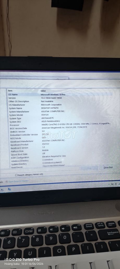 ASUS X541UV i3-6100U 8GB/250GB Đã qua sử dụng. Mua bán Laptop tại Huyện Thống Nhất Đồng Nai được đăng bởi Cậu ba hình 1