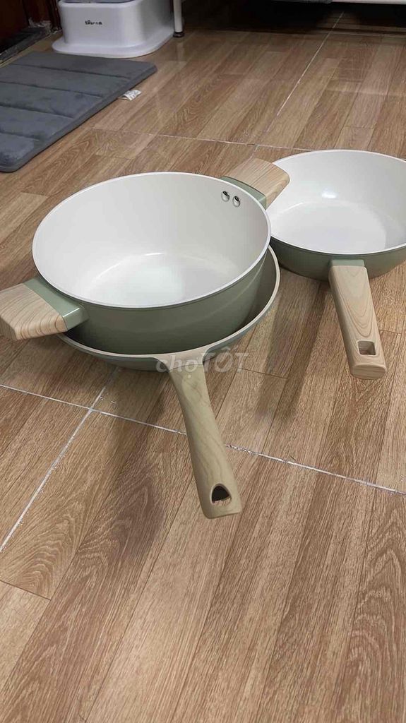 Bộ nồi chảo Sunhouse Xanh lá. Mua bán Dụng cụ nhà bếp tại Quận Phú Nhuận Tp Hồ Chí Minh được đăng bởi Gia Quân hình 1