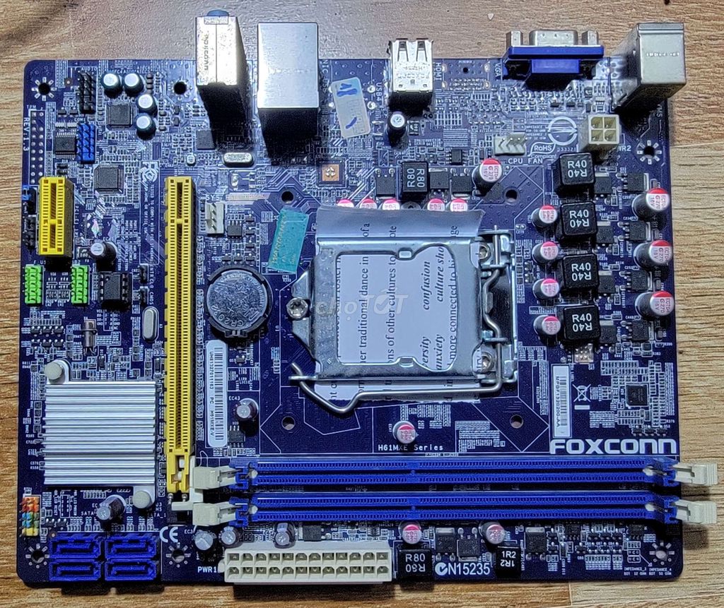 Main H61 kèm fe + quạt  socket 1155 lắp micro ATX