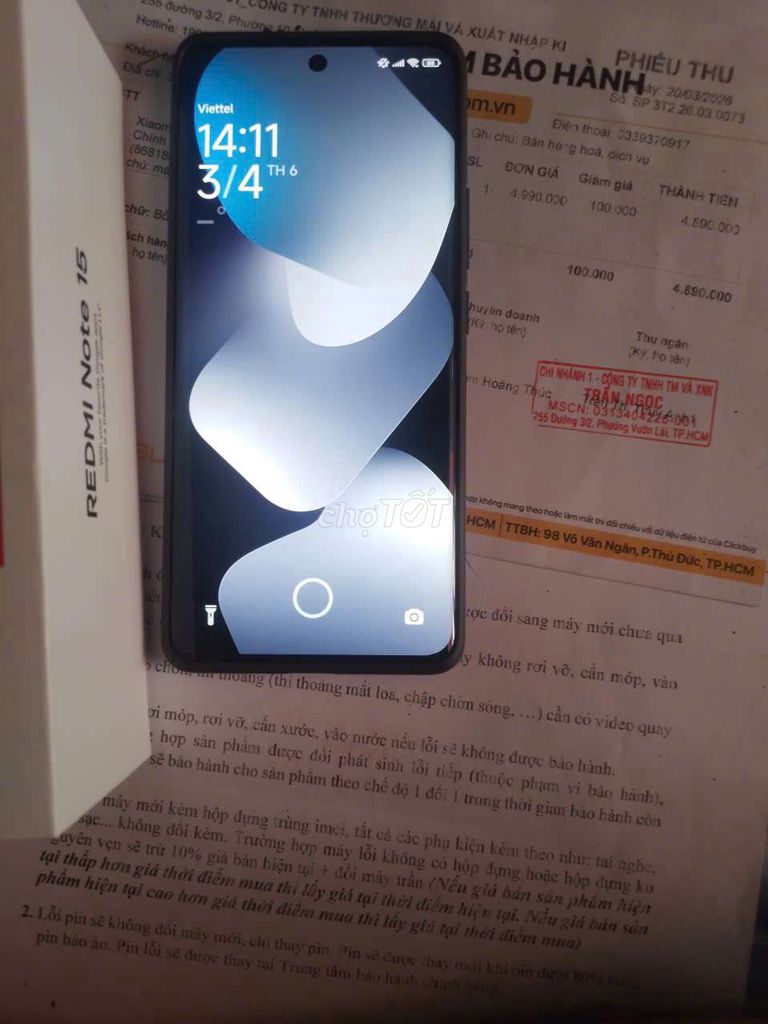 Xiaomi Redmi Note 15. Mua bán Điện thoại tại Huyện Hóc Môn Tp Hồ Chí Minh được đăng bởi Nguyễn Văn Luân hình 1