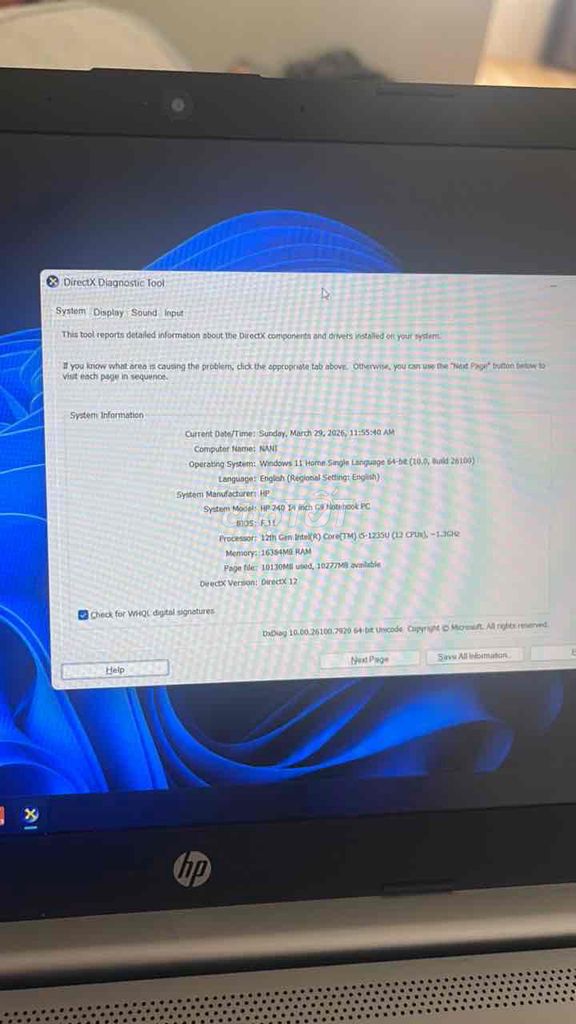 HP 240 G9 i5-1215U 16GB/1TB. Mua bán Laptop tại Quận Tân Phú Tp Hồ Chí Minh được đăng bởi Ngô Chí Cường hình 1
