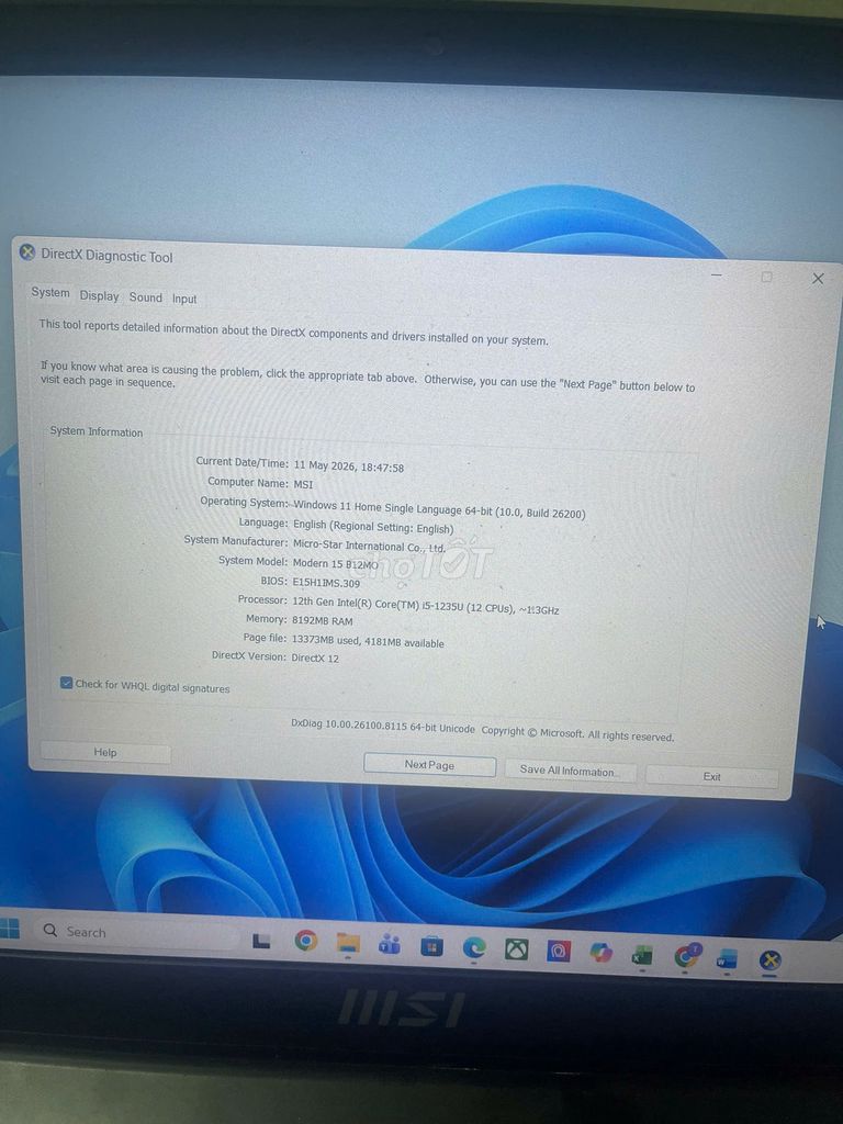 MSI Modern 15 i5-1235U 8GB/512GB. Mua bán Laptop tại Quận Ngũ Hành Sơn Đà Nẵng được đăng bởi Thiên Nguyễn hình 1