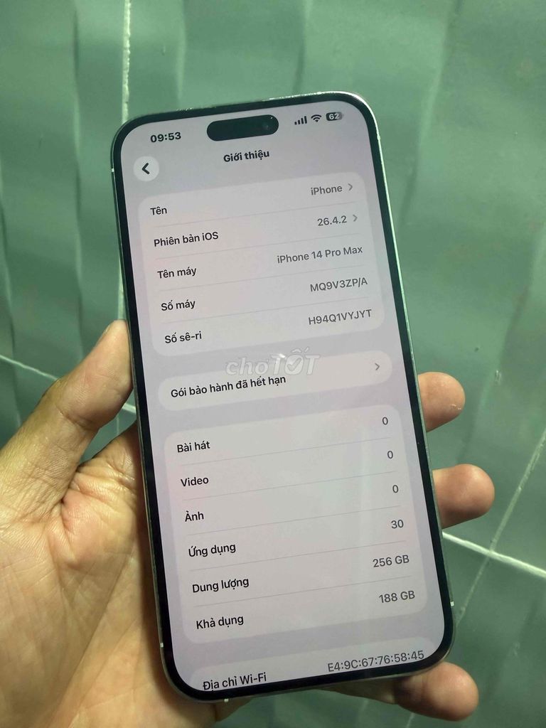 Apple iPhone 14 Pro Max 256GB Trắng 98%. Mua bán Điện thoại tại Thành phố Tây Ninh Tây Ninh được đăng bởi cầm đồ  hình 1