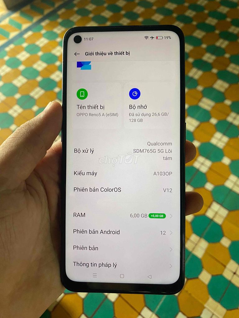 Oppo Reno 5A 128GB 6GB 5G. Mua bán Điện thoại tại Thị xã Hoài Nhơn Bình Định được đăng bởi Hải Đăng hình 1