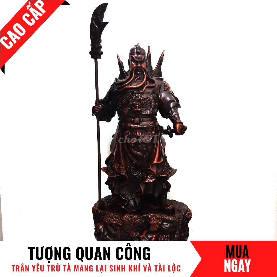 Tượng Quan Công Trang Trí Phong Thủy Cao 46cm