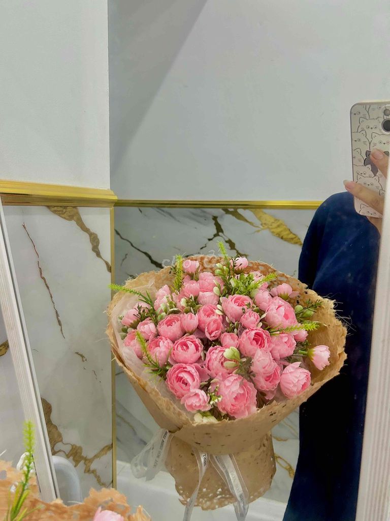 Hoa giả lụa màu hồng. Mua bán Cây cảnh, đồ trang trí tại Huyện Nhà Bè Tp Hồ Chí Minh được đăng bởi Kt Quỳnh Hương hình 1