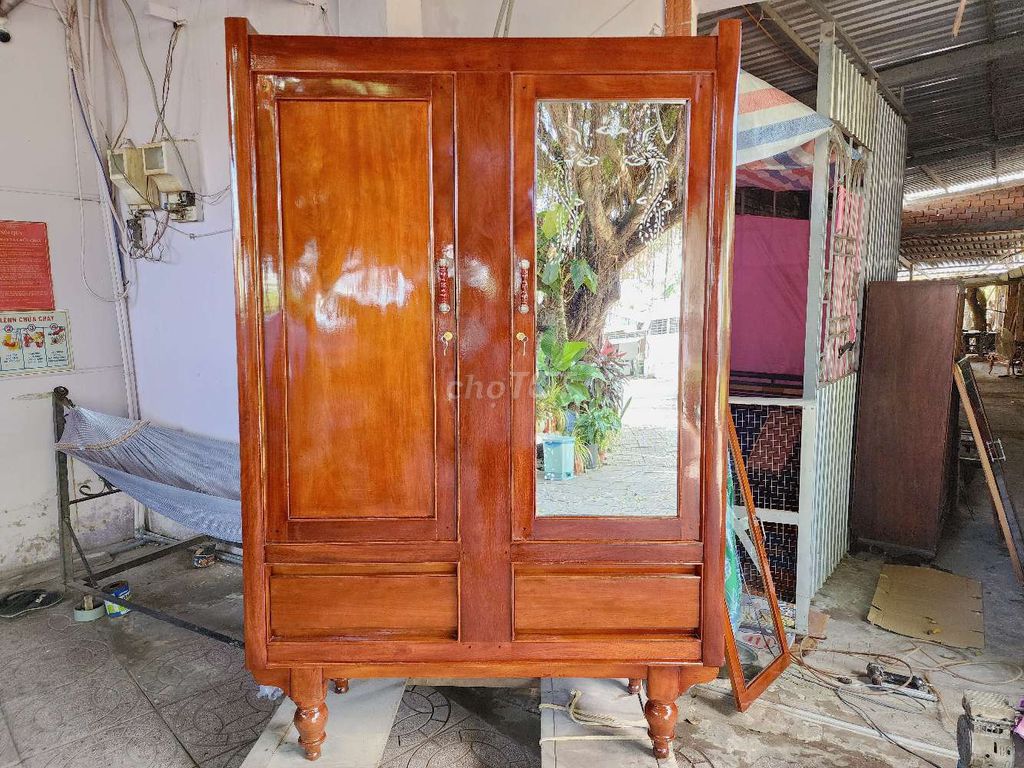 Tủ áo 1m30 gổ căm xe với thao lao. Mua bán Tủ, kệ gia đình tại Quận Bình Thuỷ Cần Thơ được đăng bởi Cường Đồ Gổ Cũ Xưa hình 1