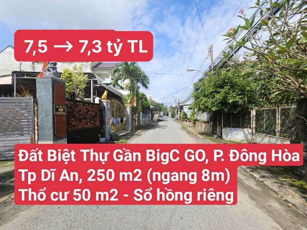 🆘 Đất Biệt Thự Gần BigC GO Mặt Tiền Đào Duy Từ, P Đông Hoà, Tp. Dĩ An