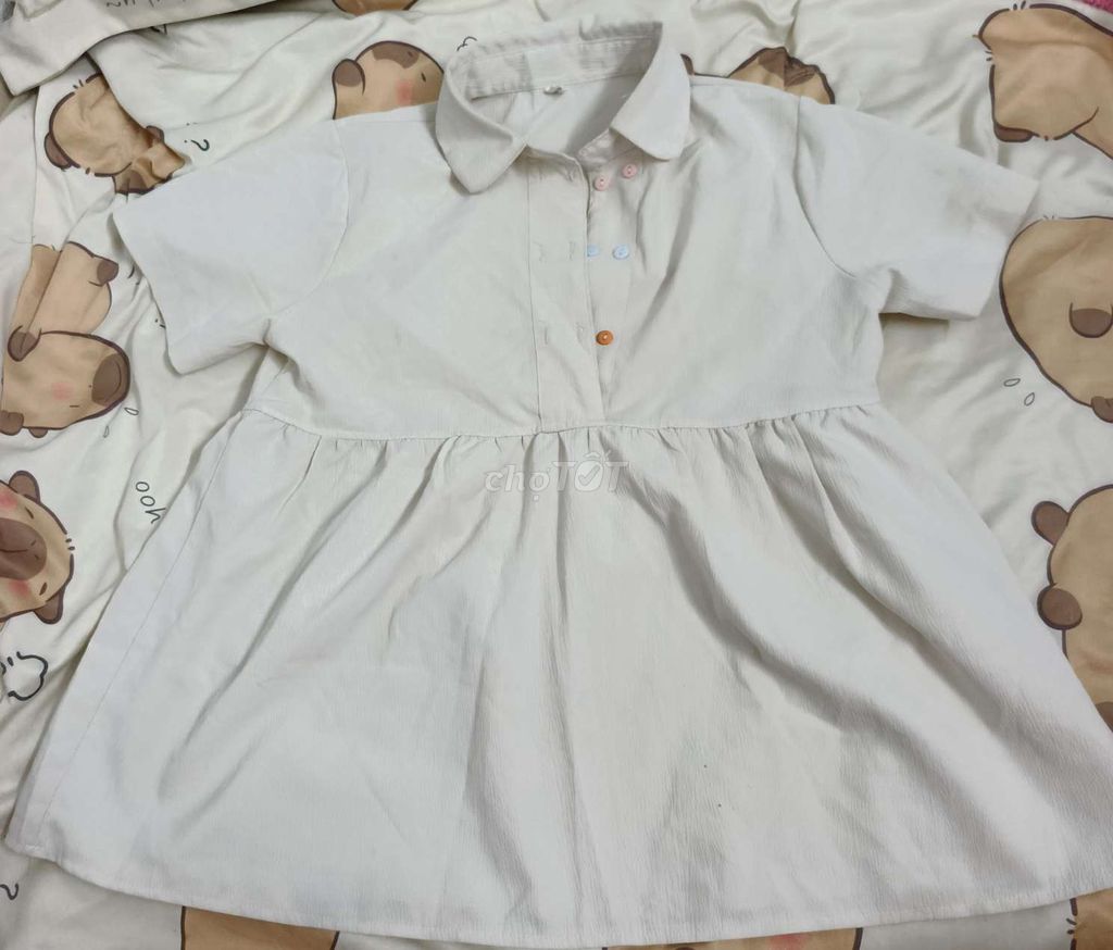 Áo babydoll nữ vải trắng kem. Mua bán Quần áo tại Huyện Củ Chi Tp Hồ Chí Minh được đăng bởi Uyên hình 1