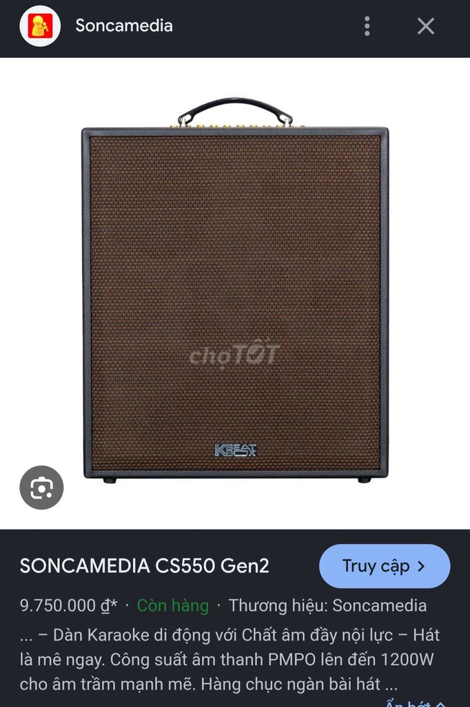 Dàn karaoke Soncamedia CS550 Gen2 Đen 1200W 98%. Mua bán Tivi, Âm thanh tại Thành phố Biên Hòa Đồng Nai được đăng bởi Phương hình 1