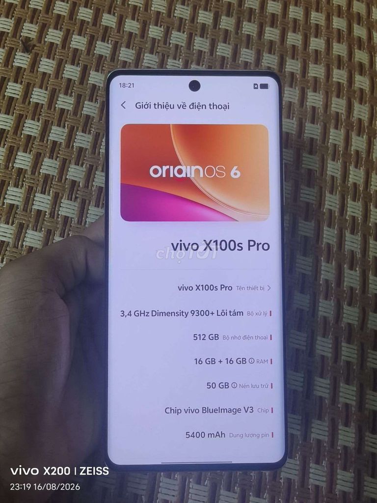 Vivo X100s Pro 16GB/512GB Trắng. Mua bán Điện thoại tại Quận Nam Từ Liêm Hà Nội được đăng bởi Quân Đỗ hình 1
