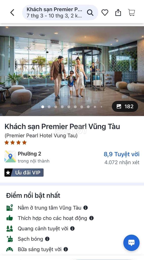 Pass khách sạn Premier Pearl vũng tàu