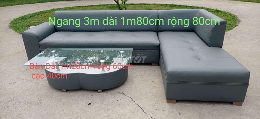 Thanh lý gấp bộ ghế sofa phòng khách màu xám tối