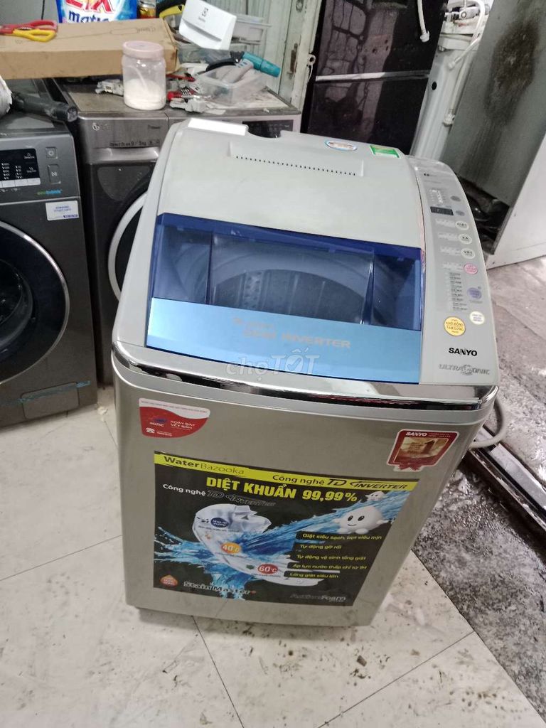 Máy giặt Sanyo 9kg inverter . Mua bán Máy giặt tại Quận 7 Tp Hồ Chí Minh được đăng bởi Điện lạnh cũ giá tốt hình 1
