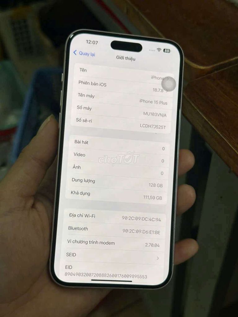 iPhone 15 Plus 128GB Hồng Quốc tế mã VN. Mua bán Điện thoại tại Huyện Mỏ Cày Bắc Bến Tre được đăng bởi Khánh Nguyễn Mỏ Cày Bắc hình 1