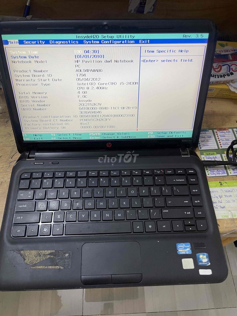 Laptop hp i5 2430m ram 4g