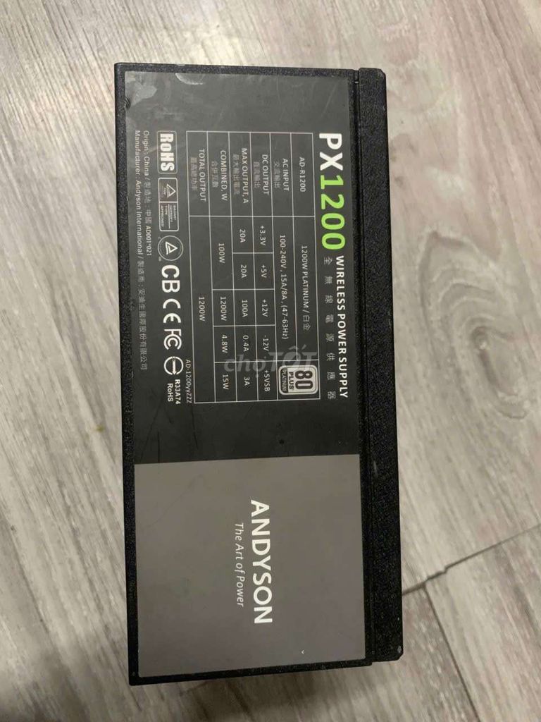 Nguồn ANDYSON PX1200 Đen 1200W. Mua bán Linh kiện (RAM, Card...) tại Quận 12 Tp Hồ Chí Minh được đăng bởi tiến Nguyễn  hình 1