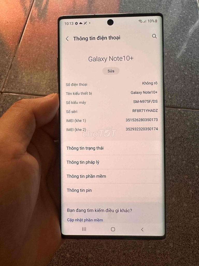 Samsung Galaxy Note 10+. Mua bán Điện thoại tại Huyện Châu Thành Bến Tre được đăng bởi Quoc Ky hình 1
