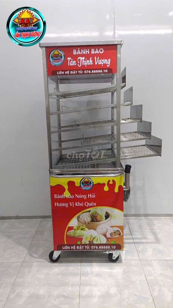 Tủ hấp bánh bao 5 tầng di động