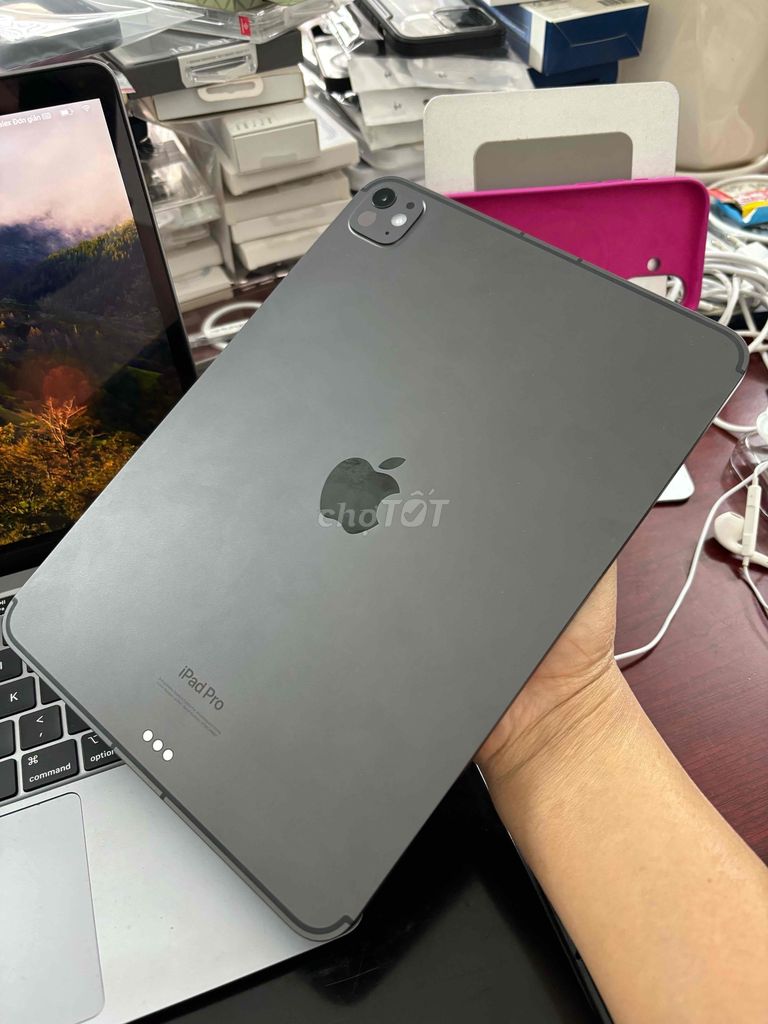 iPadPro 11in M4 256G (5G wifi) . Sạc 1L BH 12/2025