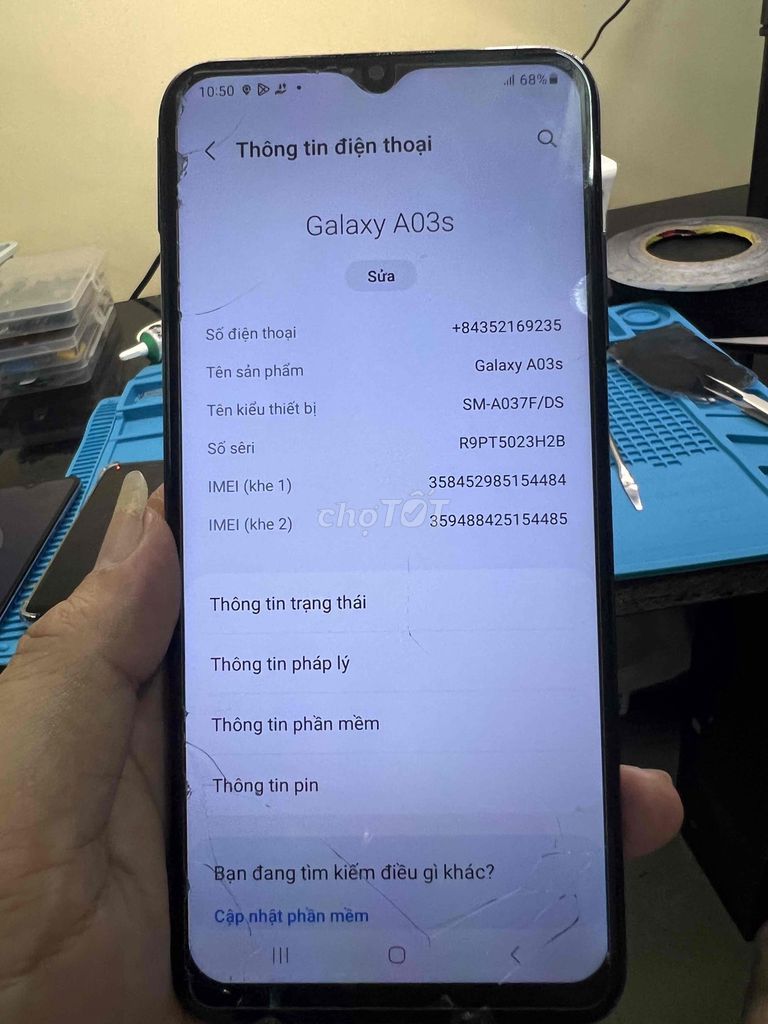 Samsung Galaxy A03s 64GB Xanh. Mua bán Điện thoại tại Huyện Thanh Trì Hà Nội được đăng bởi Hưng Vũ hình 1