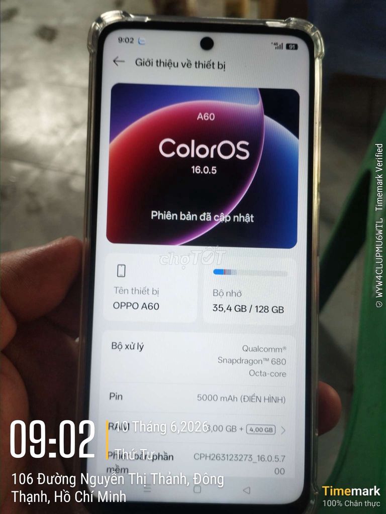 OPPO A60 128GB. Mua bán Điện thoại tại Huyện Hóc Môn Tp Hồ Chí Minh được đăng bởi Ut hình 1