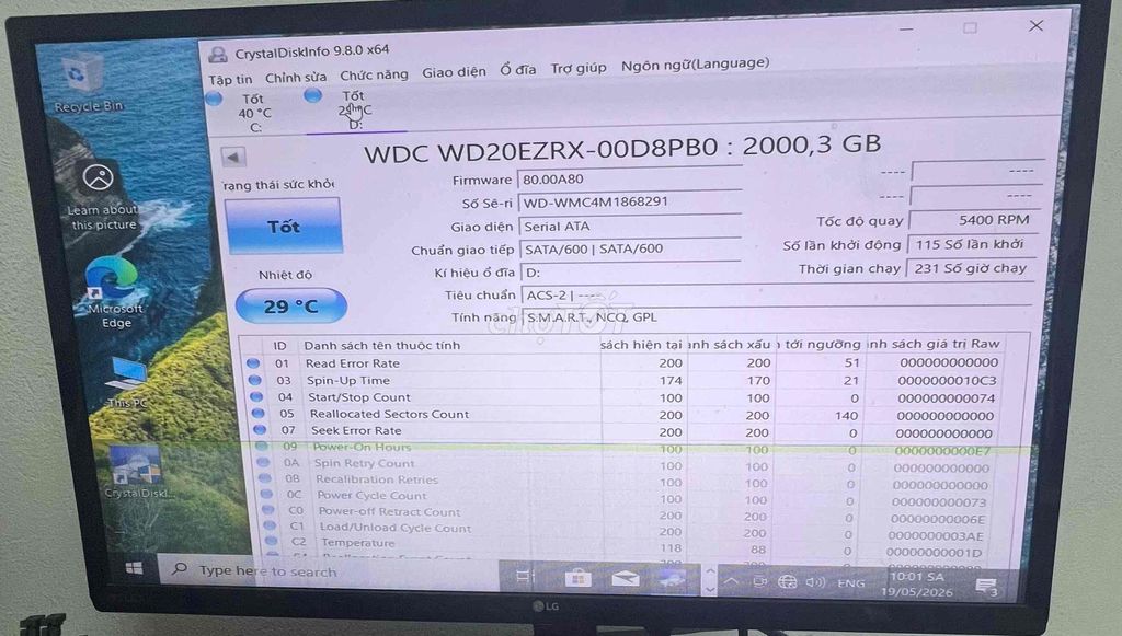 Ổ cứng HDD WD WD20EZRX 2TB Đã sử dụng. Mua bán Linh kiện (RAM, Card...) tại Huyện Sóc Sơn Hà Nội được đăng bởi Kiên PC hình 1