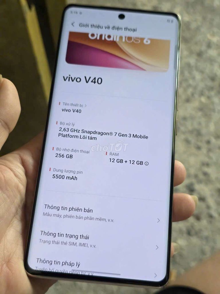 Vivo V40 256GB Vàng hồng 99%. Mua bán Điện thoại tại Thành phố Biên Hòa Đồng Nai được đăng bởi  dương hà  hình 1