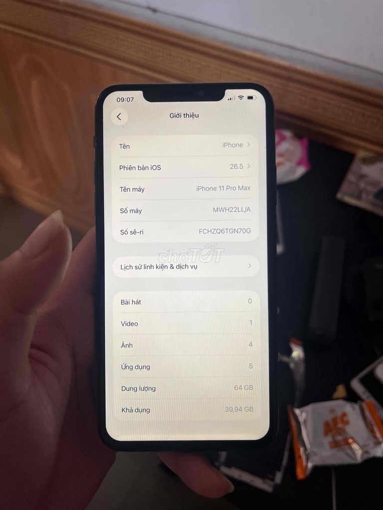 11 Pro Max 64GB Xám Đã thay màn hình. Mua bán Điện thoại tại Huyện Quỳnh Phụ Thái Bình được đăng bởi Phạm Đình Diệm hình 1