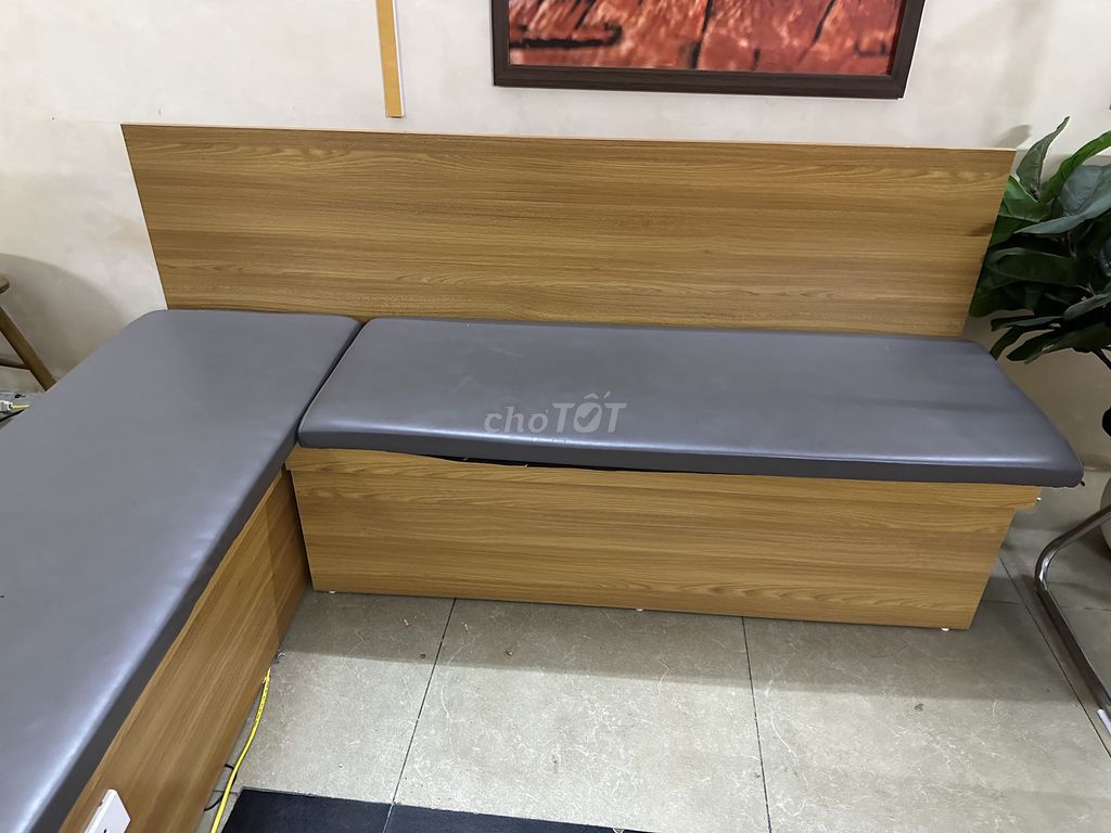 Thanh Lý Ghế Sofa Chữ L Gỗ MDF, Da Xám. Mua bán Bàn ghế tại Quận Nam Từ Liêm Hà Nội được đăng bởi LỢI hình 1