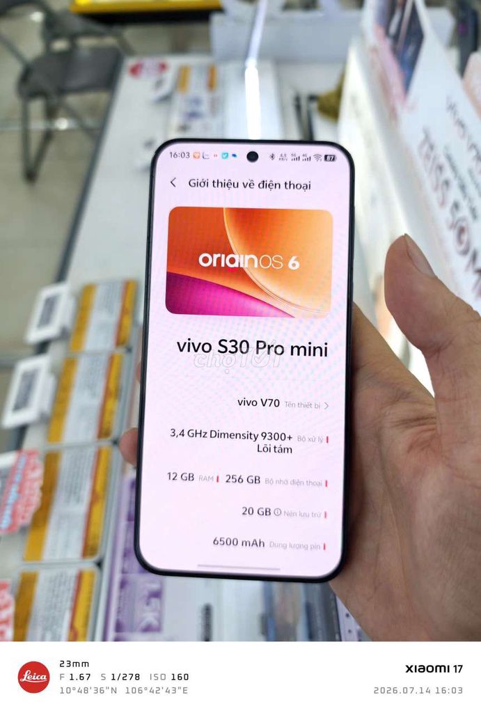 Vivo S30 Pro mini Vàng 12GB/256GB Đã sử dụng. Mua bán Điện thoại tại Quận 12 Tp Hồ Chí Minh được đăng bởi LBTA hình 1