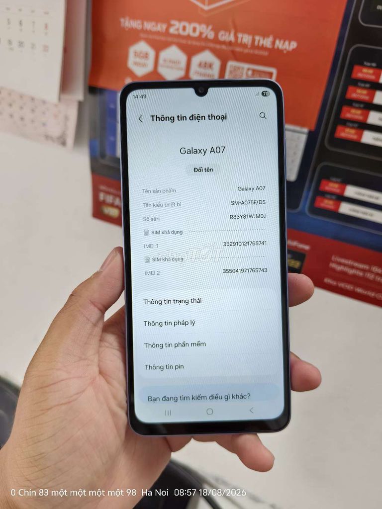 Samsung Galaxy A07 Còn Bảo Hành Hãng. Mua bán Điện thoại tại Quận Thanh Xuân Hà Nội được đăng bởi Hoàng Huy Đỗ hình 1