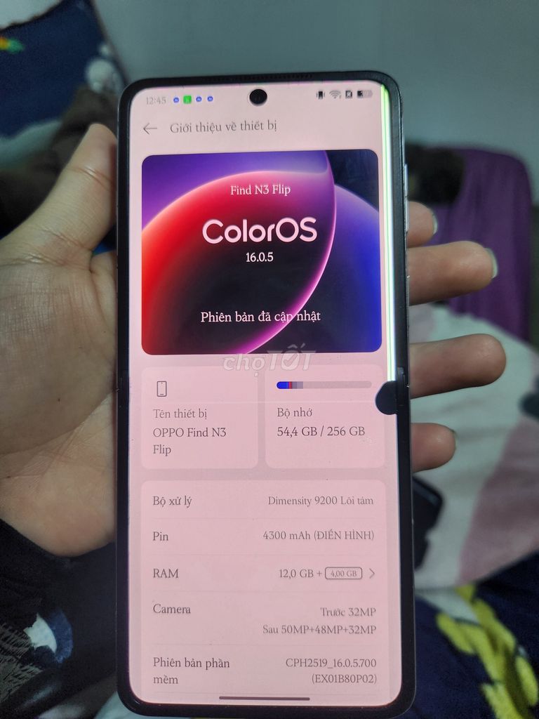 Oppo Find N3 Flip 256GB Hồng Hư màn hình trong. Mua bán Điện thoại tại Huyện Cần Giuộc Long An được đăng bởi Hong Xuan hình 1